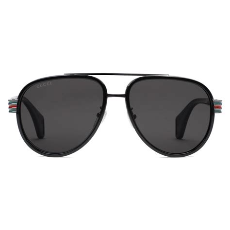 gucci aviator sunglasses silver|Gucci aviator sunglasses men's.